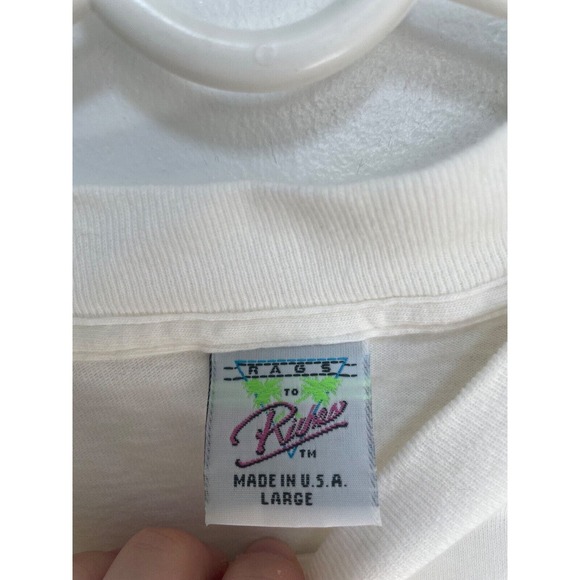 Vintage 90s St Maarten NA T Shirt Men's Size Single Stitch White Made in USA - Picture 2 of 4